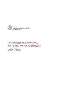 Piano delle performance 2014-2016 - Universit&agrave; degli Studi di Trento
