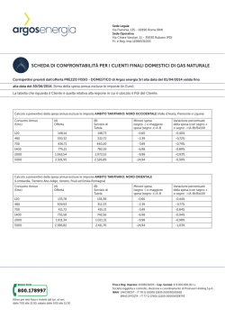 tabelle confrontabilit&agrave; gas