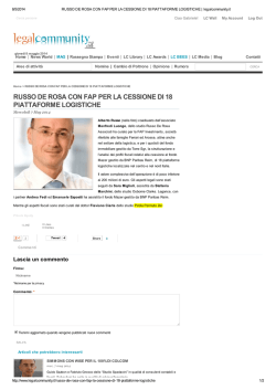 russo de rosa con fap per la cessione di 18 piattaforme logistiche