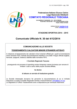 Comunicato Ufficiale - Figc - Comitato Regionale Toscana