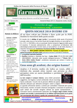 QUOTA SOCIALE 2014 DI EURO 150 Cosa sono gli acufeni, che