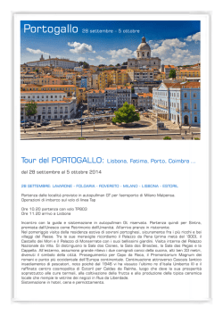 Tour del PORTOGALLO: Lisbona, Fatima, Porto, Coimbra …