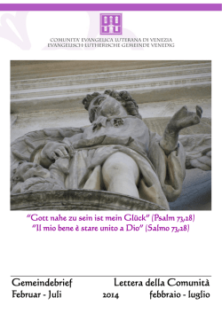Lettera comunitaria - Chiesa Evangelica Luterana in Italia