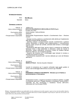 curriculum vitae - Istituto Poligrafico e Zecca dello Stato