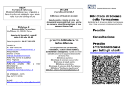 prestito libri e consultazione Sez. Angelo Broccoli