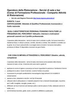 Operatore della Ristorazione - Servizi di sala e bar