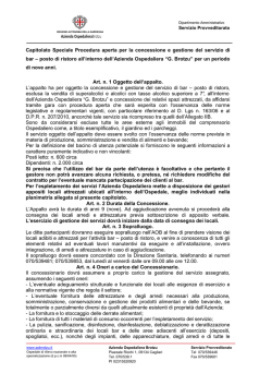 Capitolato Speciale Bar - Azienda Ospedaliera Brotzu