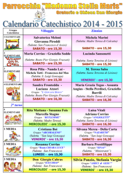 Scarica il Calendario Incontri Catechismo 2014-2015