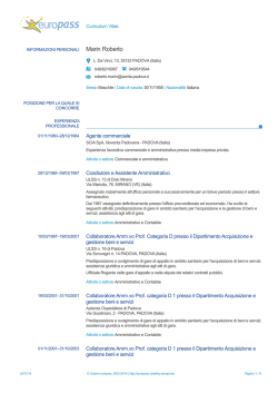 Curriculum - Azienda Ospedaliera di Padova