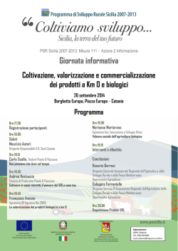 locandina giornata informativa su: &ldquo;Coltivazione