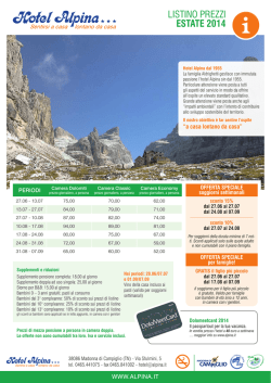 LISTINO PREZZI ESTATE 2014