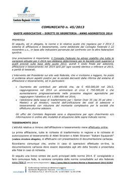 Quote Associative &ndash; Diritti di Segreteria 2014