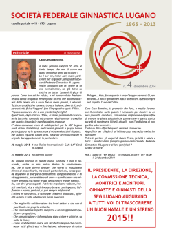 Bollettino Sociale - Societ&agrave; ginnastica Lugano