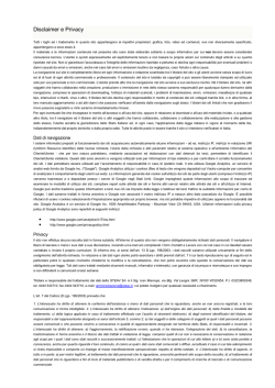 Disclaimer e Privacy