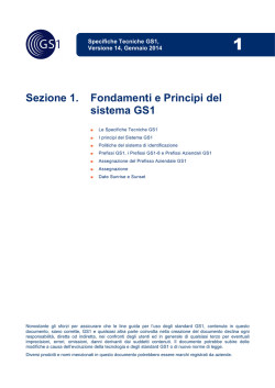 Sezione 1. Fondamenti e Principi del sistema GS1 - Indicod-Ecr