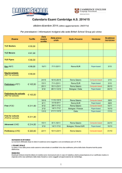 BSG Cambridge exams winter 2014-2015