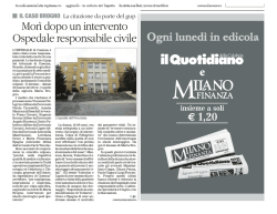 Mor&igrave; dopo un intervento Ospedale responsabile civile