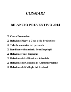 cosmari bilancio preventivo 2014