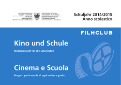 Kino und Schule Cinema e Scuola - Bereich Innovation und Beratung
