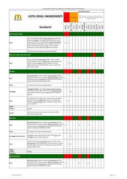 LISTA DEGLI INGREDIENTI