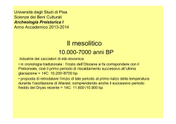 Il mesolitico - Omero - Universit&agrave; degli Studi di Pisa
