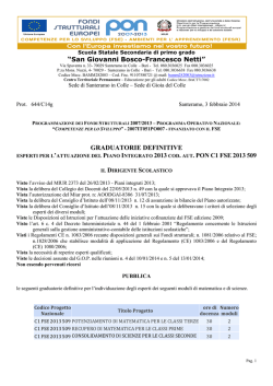 graduatoria definitiva moduli matematica e scienze