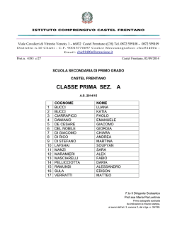 CLASSE PRIM CLASSE PRIMA SEZ. A EZ. A