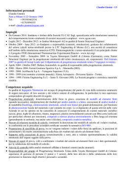 Curriculum Vitae di Claudio Gianini