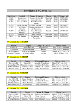 Esordienti a 7 Girone &ldquo;A&rdquo;