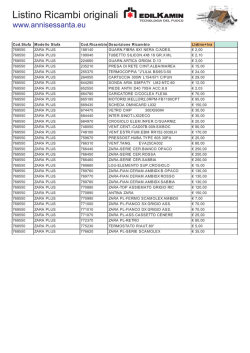 Listino ricambi Edilkamin Zara Plus