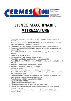 ELENCO MACCHINARI E ATTREZZATURE