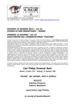 Concerto C.ph.E. Bach - Conservatorio Giacomo Puccini