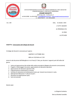 Convocazione del Collegio dei Docenti