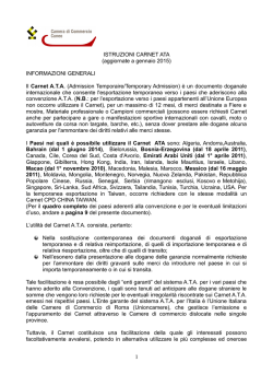 ISTRUZIONI CARNET ATA - Camere di Commercio