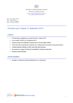 Circolare per il cliente 12 settembre 2014