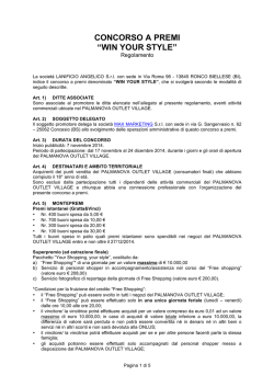 concorso a premi &ldquo;win your style&rdquo;