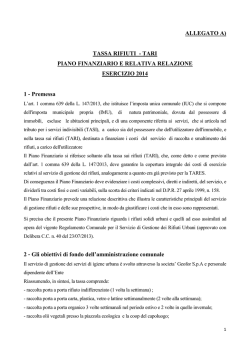 Piano Finanziario Tari 2014 - Comune di Castelfranco di Sotto