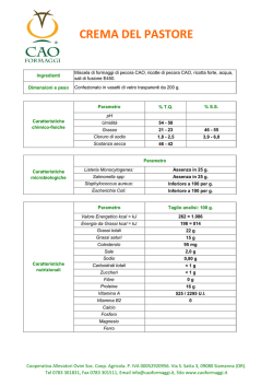 Scheda del Formaggio - Cooperativa Allevatori Ovini S.c.r.l.