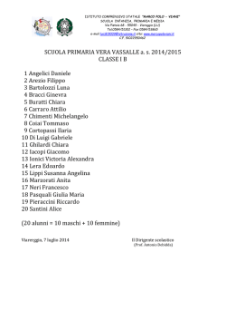 SCUOLA PRIMARIA VERA VASSALLE as 2014/2015 CLASSE IB 1