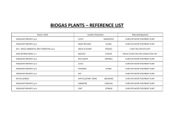 BIOGAS PLANTS &ndash; REFERENCE LIST - Biogaz