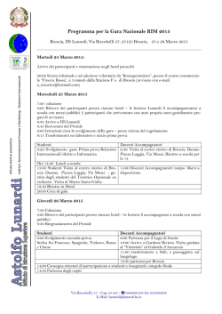 Programma delle due giornate della gara