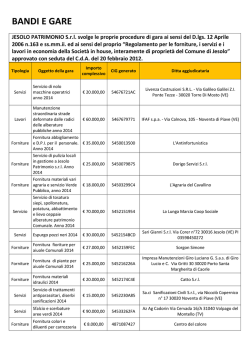 Esiti gare anno 2014 - Jesolo Patrimonio srl