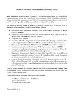 Convenzione CAF UCI - Universit&agrave; degli Studi di Sassari