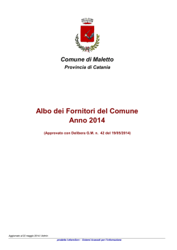 Albo dei Fornitori del Comune Anno 2014