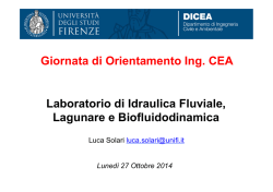Laboratorio di Idraulica Fluviale, Lagunare e Biofluidodinamica