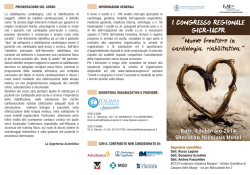 I CONGRESSO REGIONALE GICR-IACPR &ldquo;Nuove frontiere in