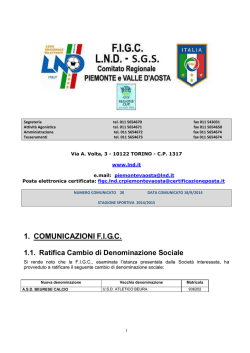 1. COMUNICAZIONI F.I.G.C.