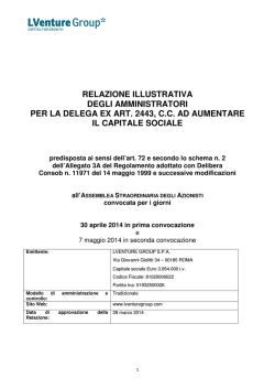 Relazione illustrativa sulla proposta di delega ex art. 2443 c.c. ad
