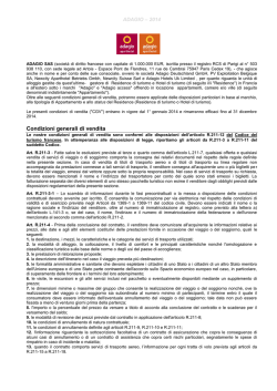 Condizioni generali di vendita - Adagio