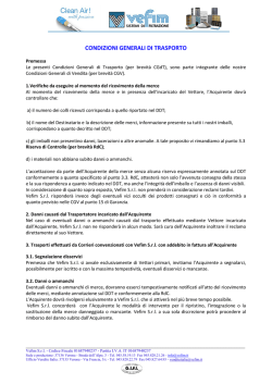 CONDIZIONI GENERALI DI TRASPORTO